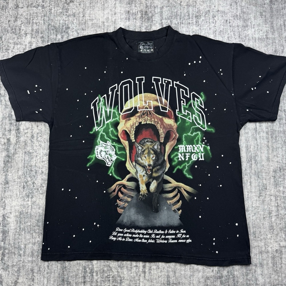 Darc Sport Wolves MMXV NFGU Bodybuilding Graphic Logo Mens Tshirt Black XL 332